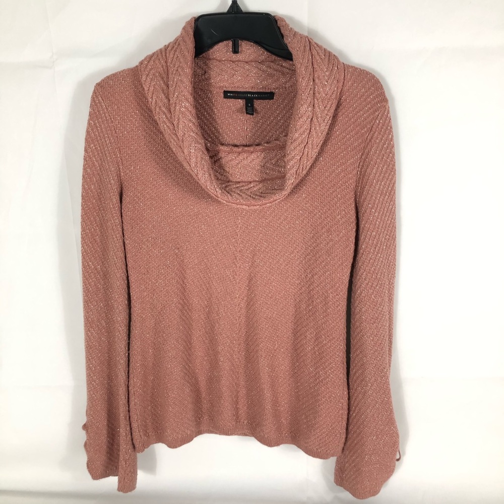 White House Black Market Sweater Womens Small Cowl Neck Laced Sleeve